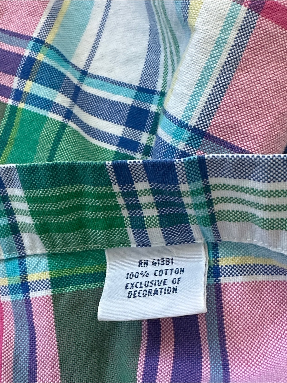 Ralph Lauren Men’s Large Pink, Blue, Green & White Plaid Button-Down Shirt. - Picture 4 of 7